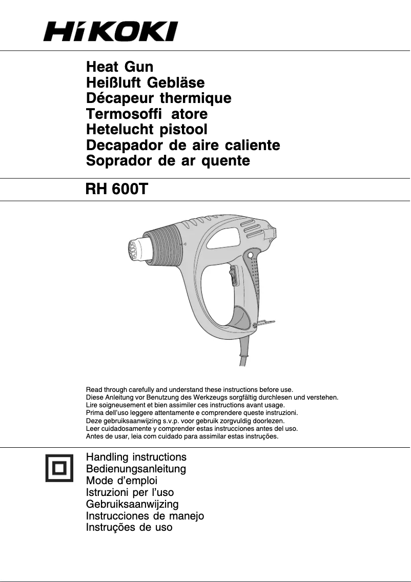 Imagen de la primera página del manual del dispositivo RH600T