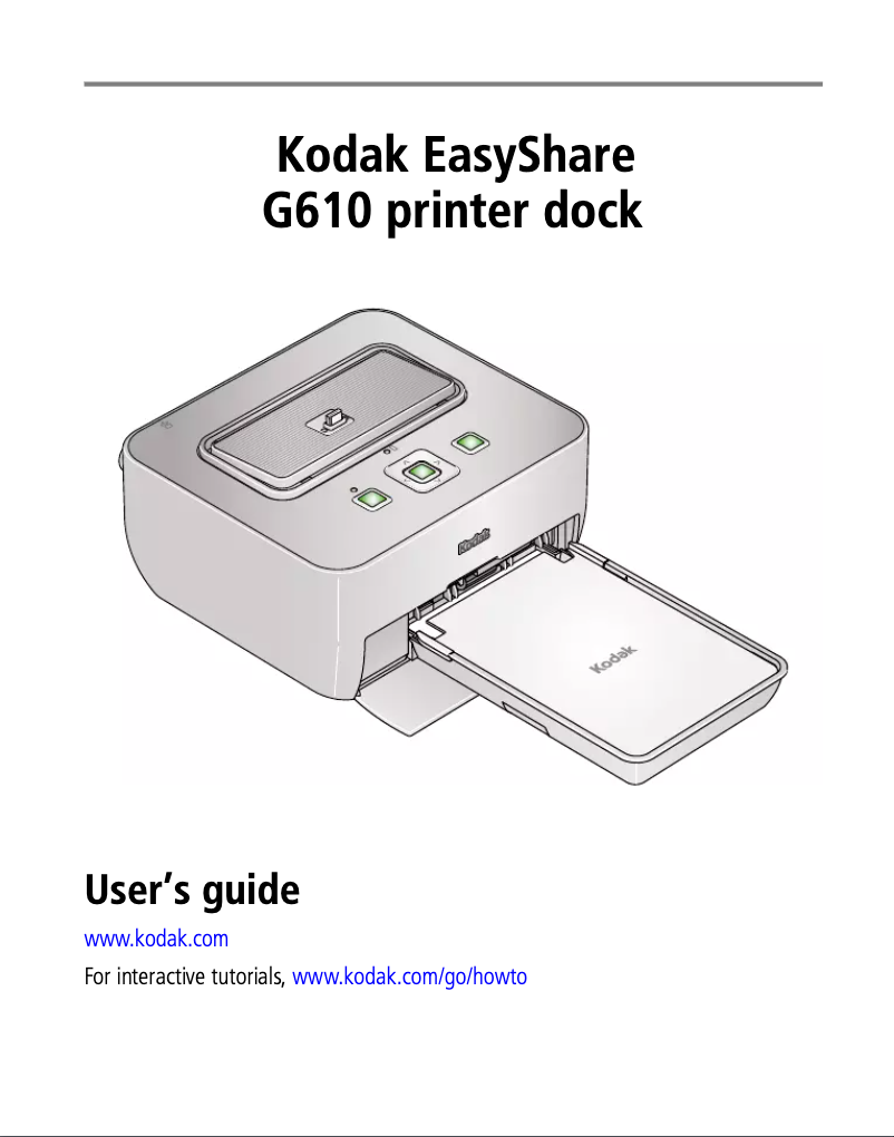Imagen de la primera página del manual del dispositivo EasyShare G610