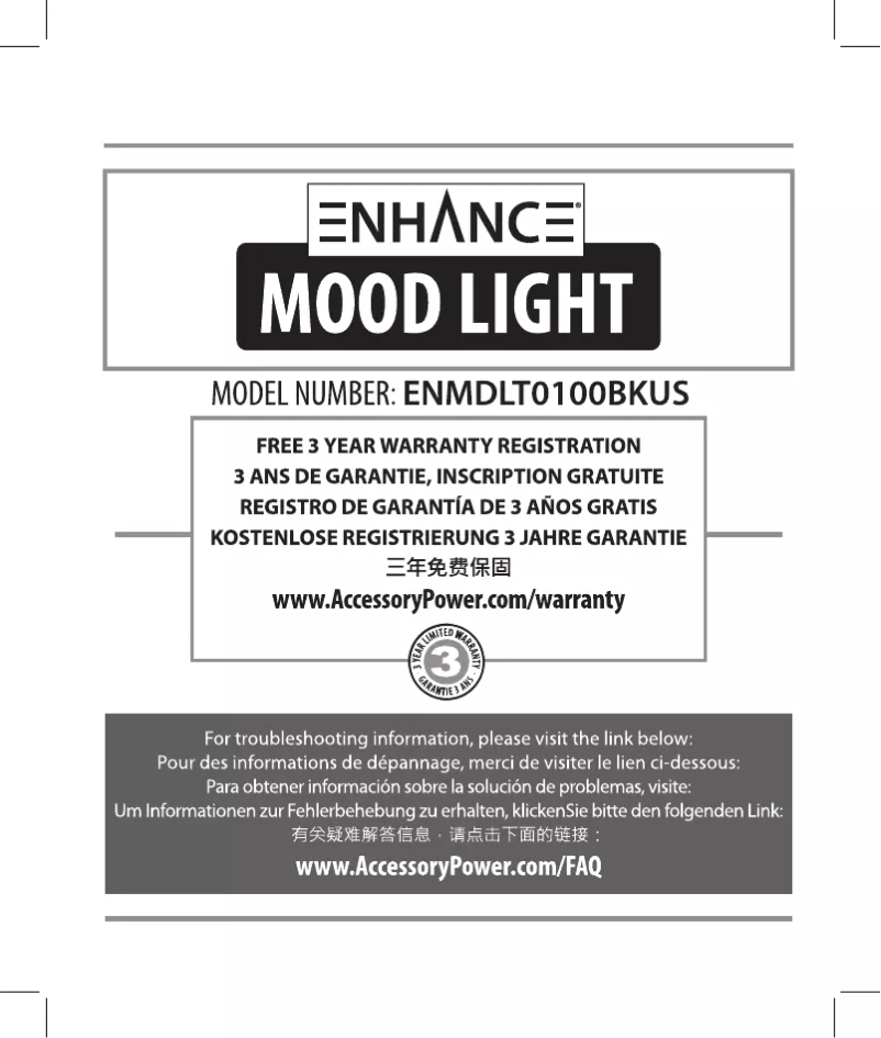 Página 1 del manual Manual de usuario Accessory Power Mood Light ENMDLT0100BKUS