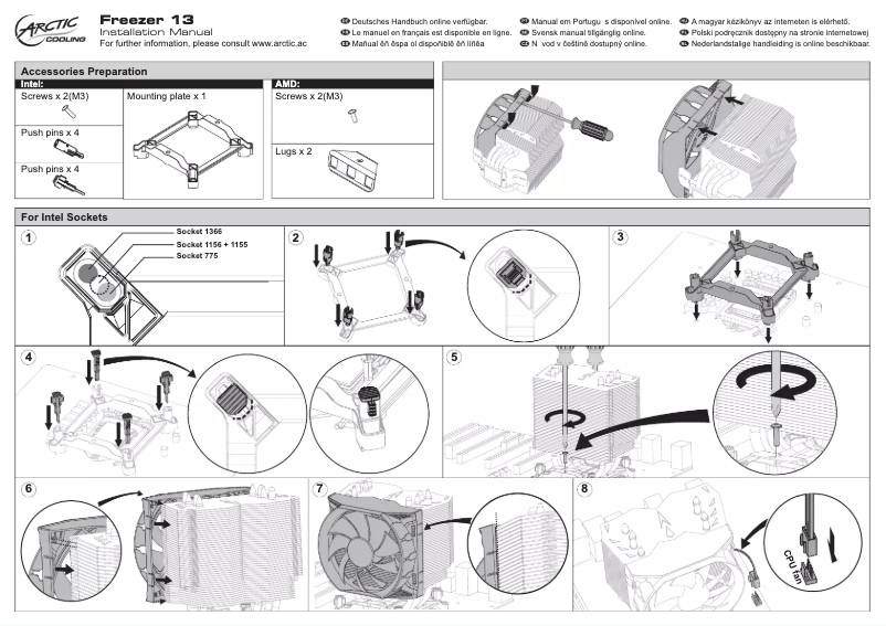 Página 1 del manual Manual de usuario Arctic Cooling Freezer 13