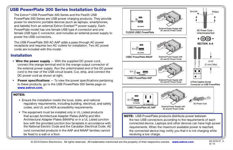 Página 1 del manual Manual de usuario Extron USB PowerPlate 300