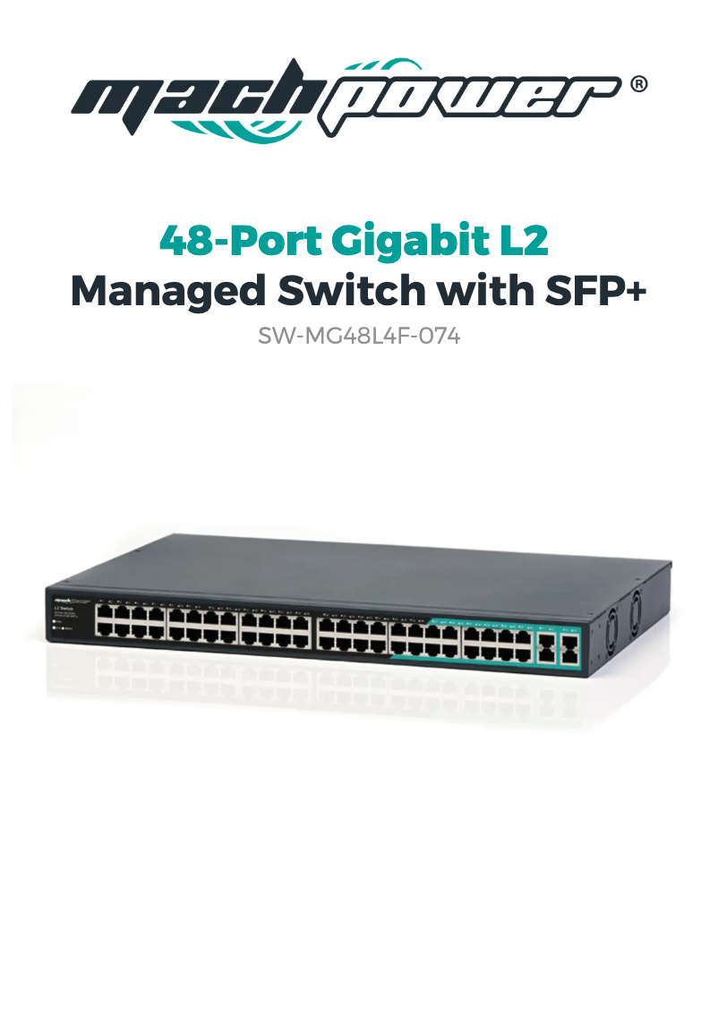 Imagen de la primera página del manual del dispositivo SW-MG48L4F-074