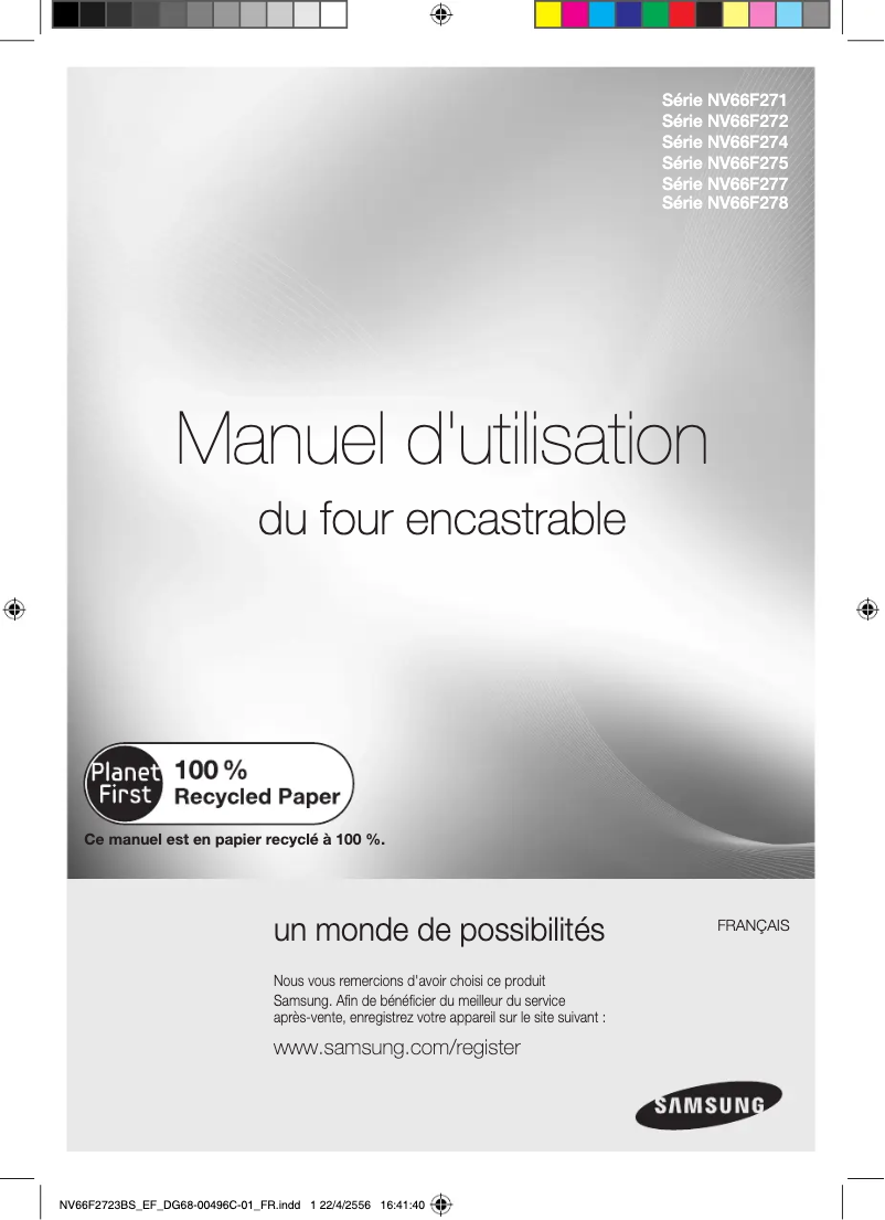 Página 1 del manual Manual de usuario Samsung NV66F2723BS