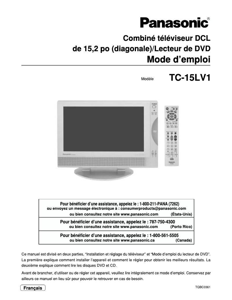 Imagen de la primera página del manual del dispositivo TC-15LV1