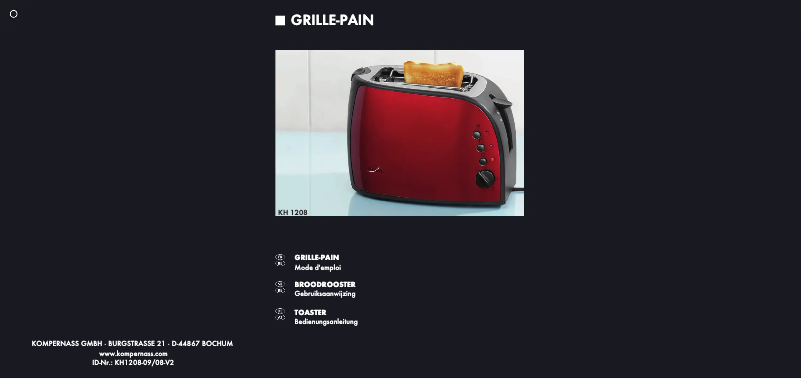 Página 1 del manual Manual de usuario Bifinett KH 1208