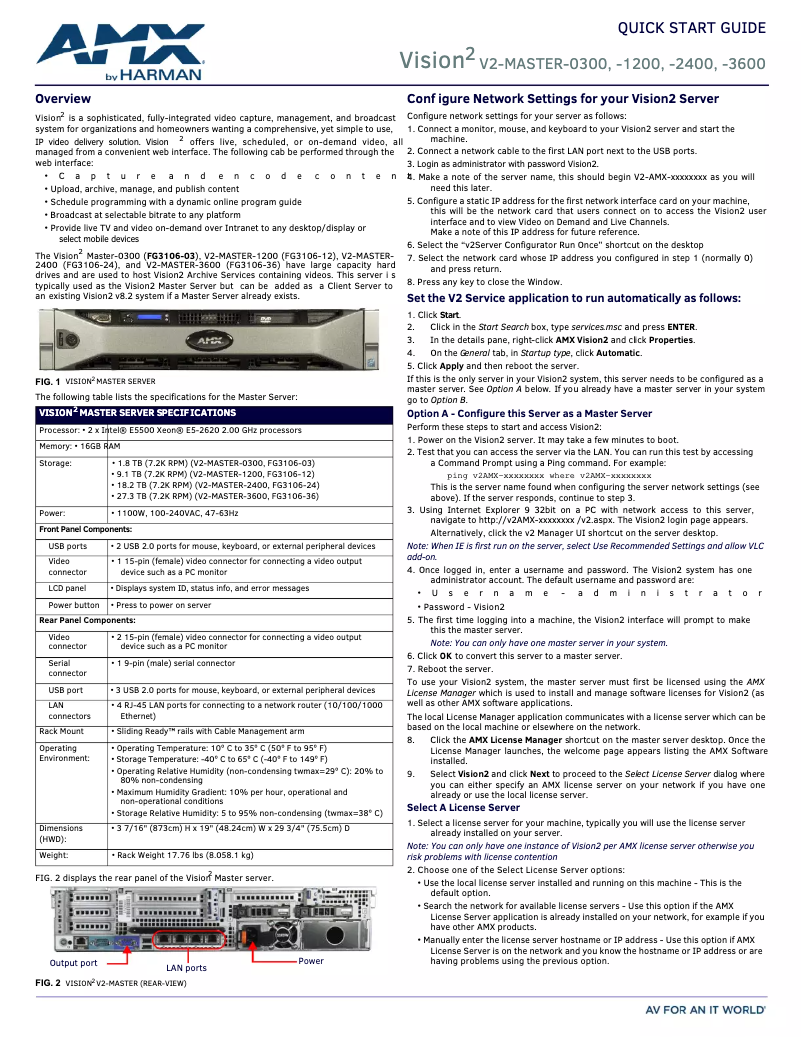 Imagen de la primera página del manual del dispositivo Vision²