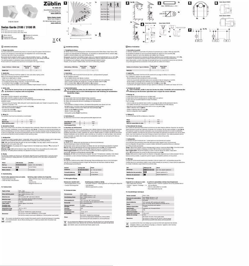 Imagen de la primera página del manual del dispositivo Swiss Guard 2100 IR