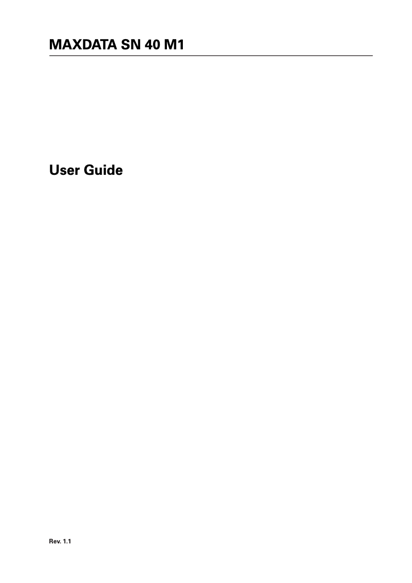 Imagen de la primera página del manual del dispositivo SN 40 M1