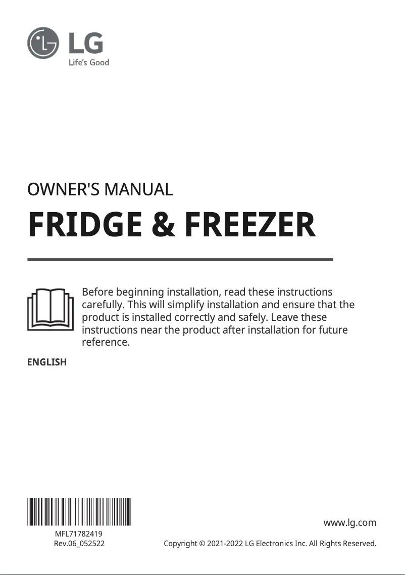 Imagen de la primera página del manual del dispositivo GML844MCAE