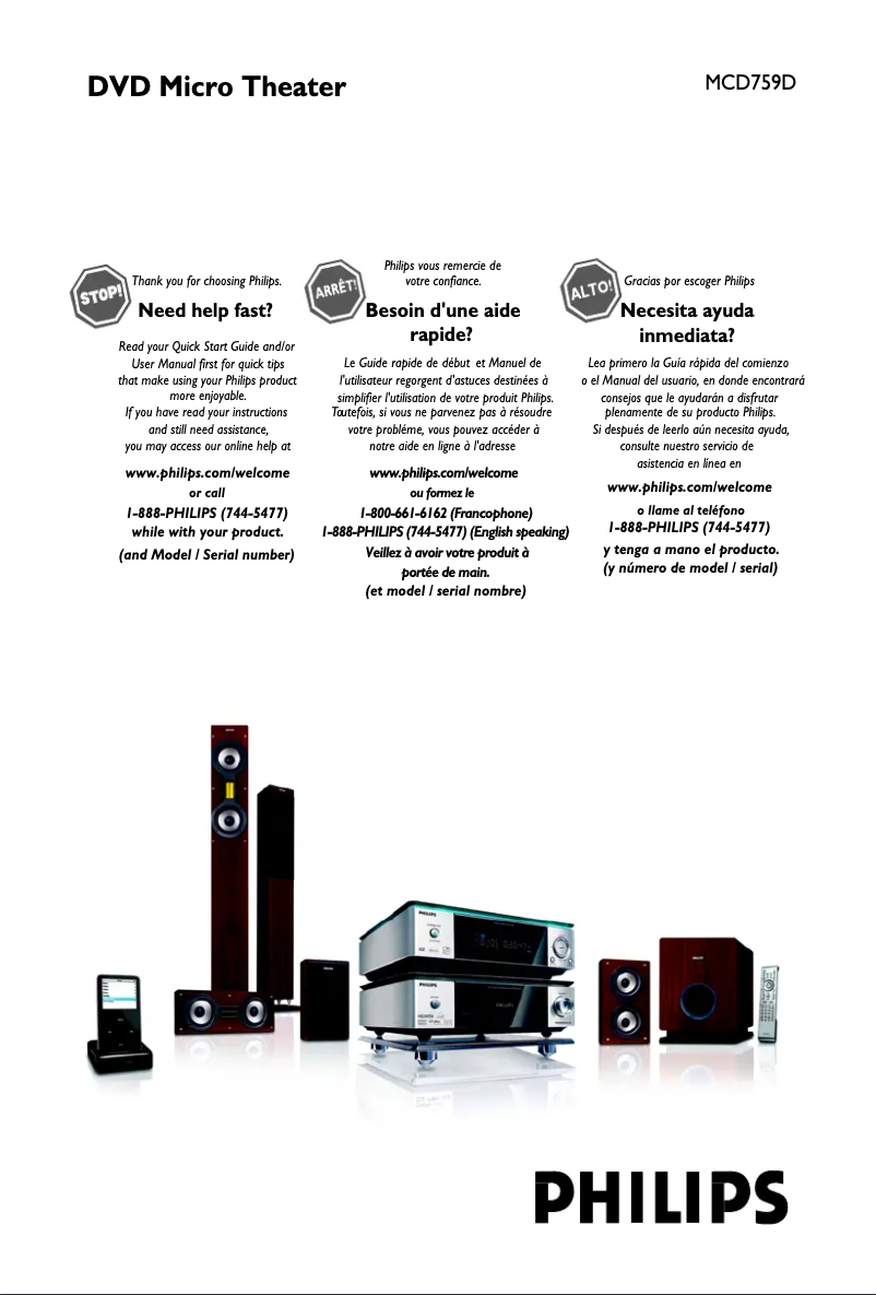 Imagen de la primera página del manual del dispositivo MCD759D