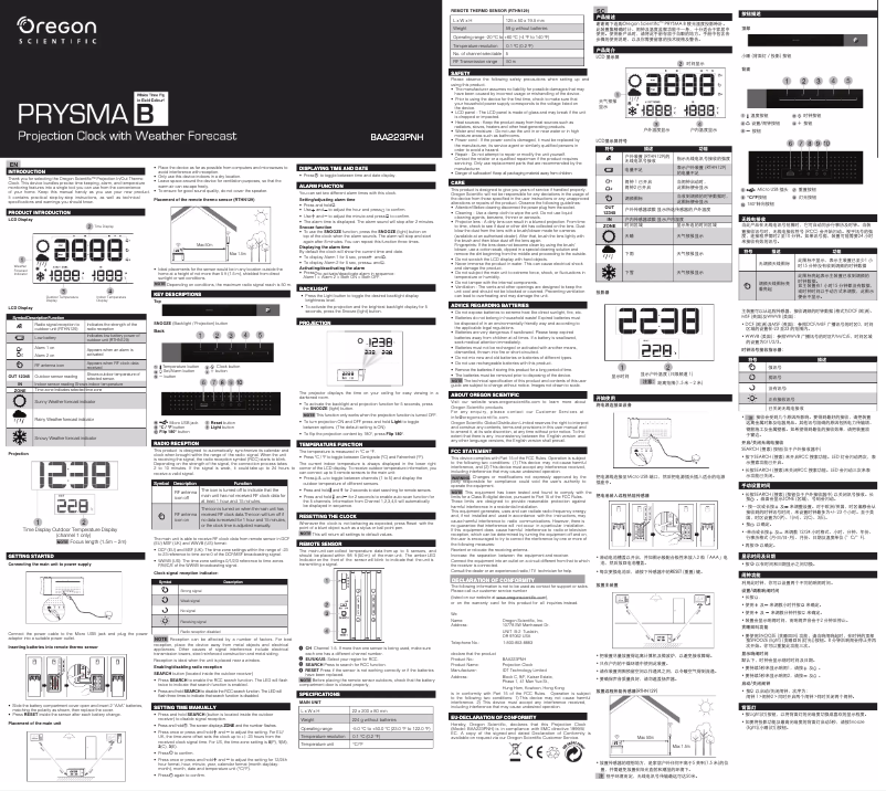 Imagen de la primera página del manual del dispositivo BAA223PNH