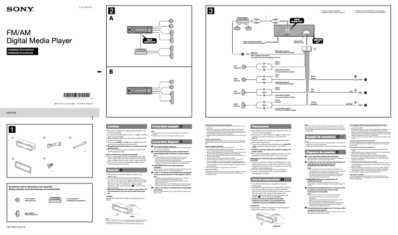 Página nº 1 - Guía de instalación Sony DSX-A30