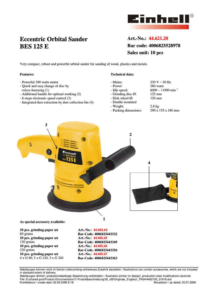 Página 1 del manual Manual de usuario Bavaria by Einhell BES 125 E