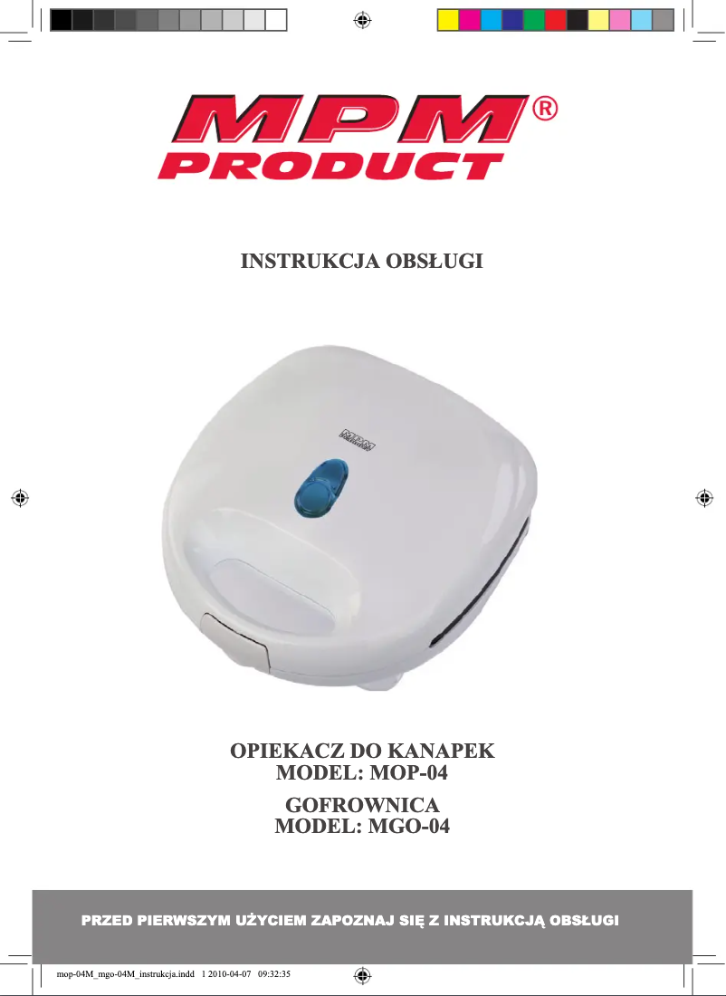 Imagen de la primera página del manual del dispositivo MGO-04