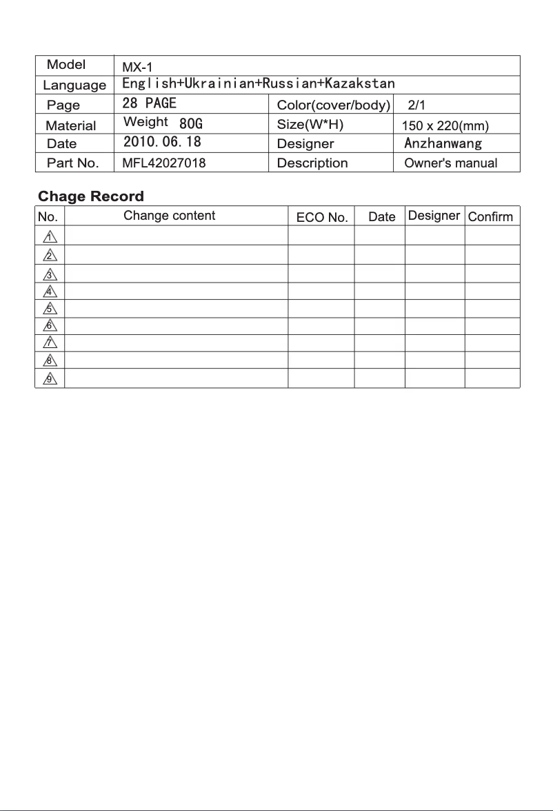 Página 1 del manual Manual de usuario LG VC48121SQ
