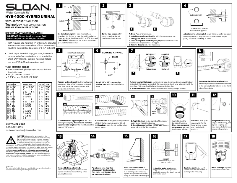 Página 1 del manual Manual de usuario Sloan HYB-1000