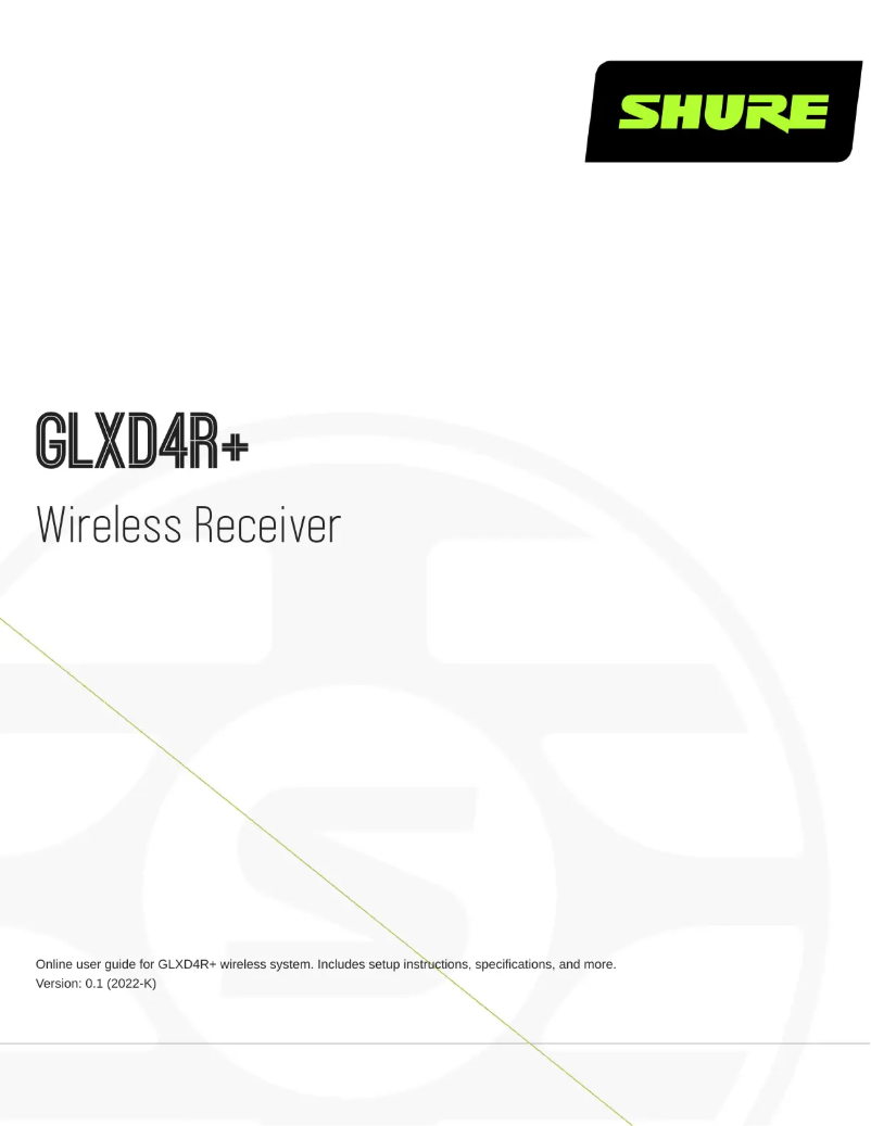 Página nº 1 - Manual de usuario Shure GLXD24R+/SM58