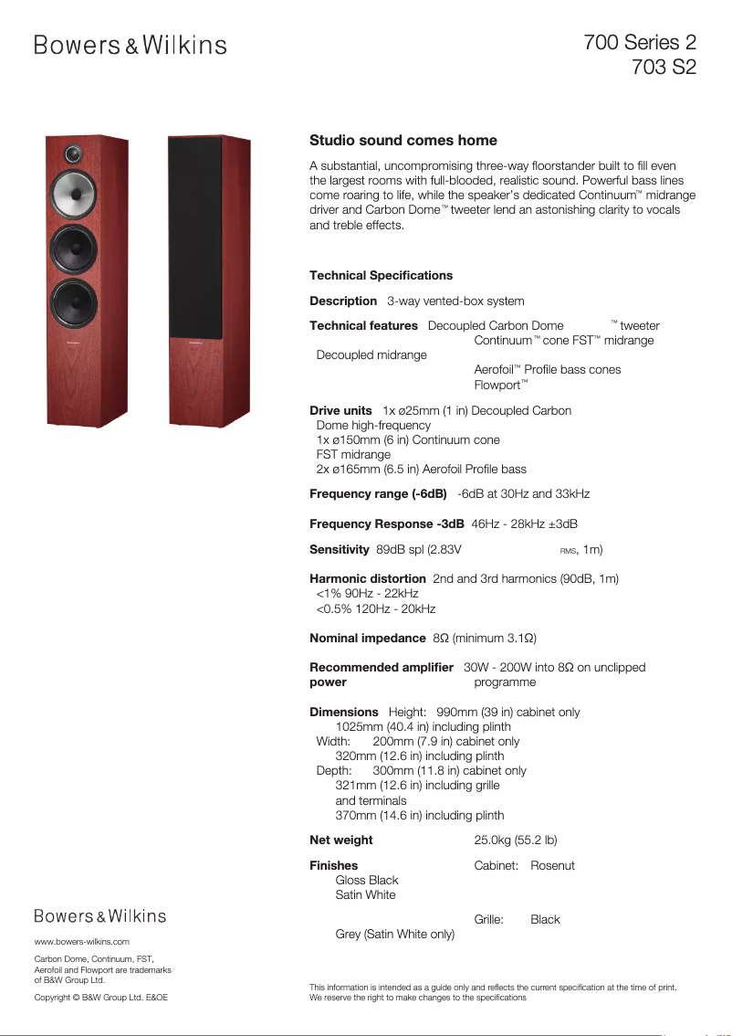 Imagen de la primera página del manual del dispositivo 703 S2