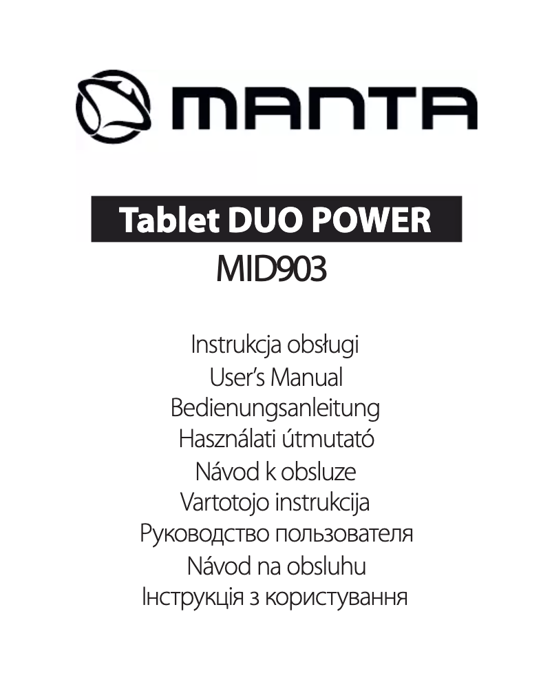 Página 1 del manual Manual de usuario Manta Duo Power MID903
