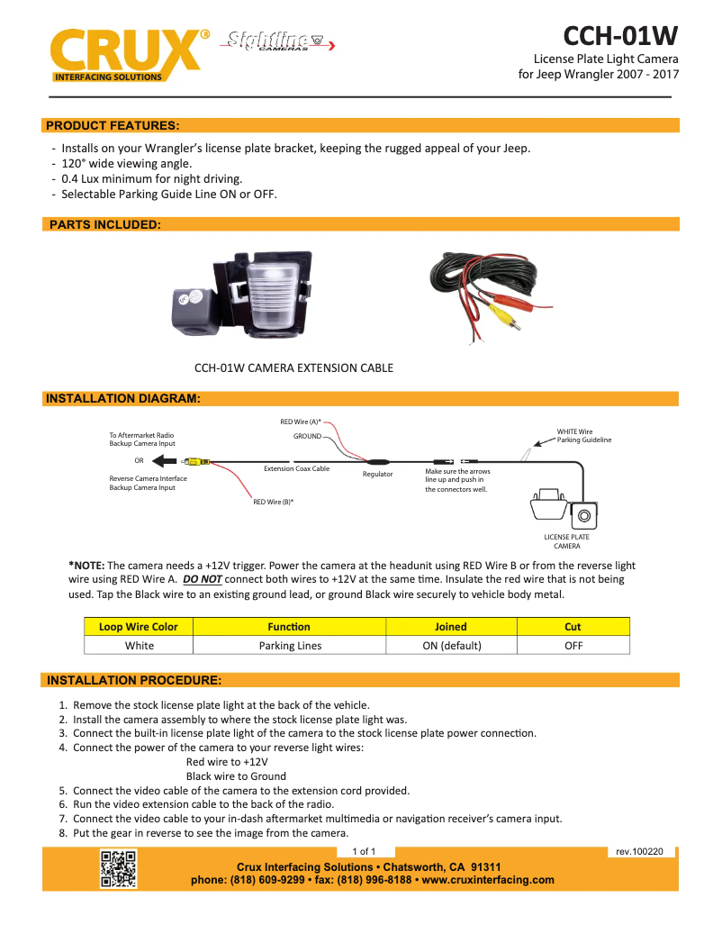 Imagen de la primera página del manual del dispositivo CCH-01W