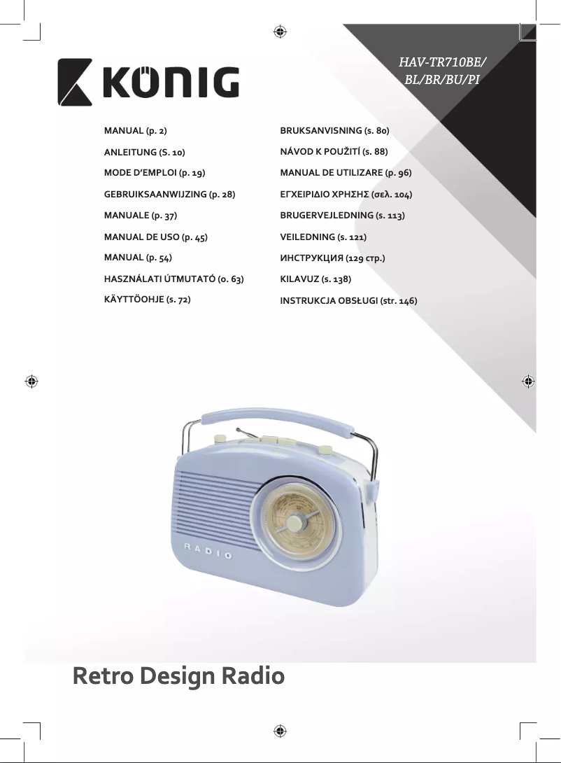 Página 1 del manual Manual de usuario Konig HAV-TR710PI