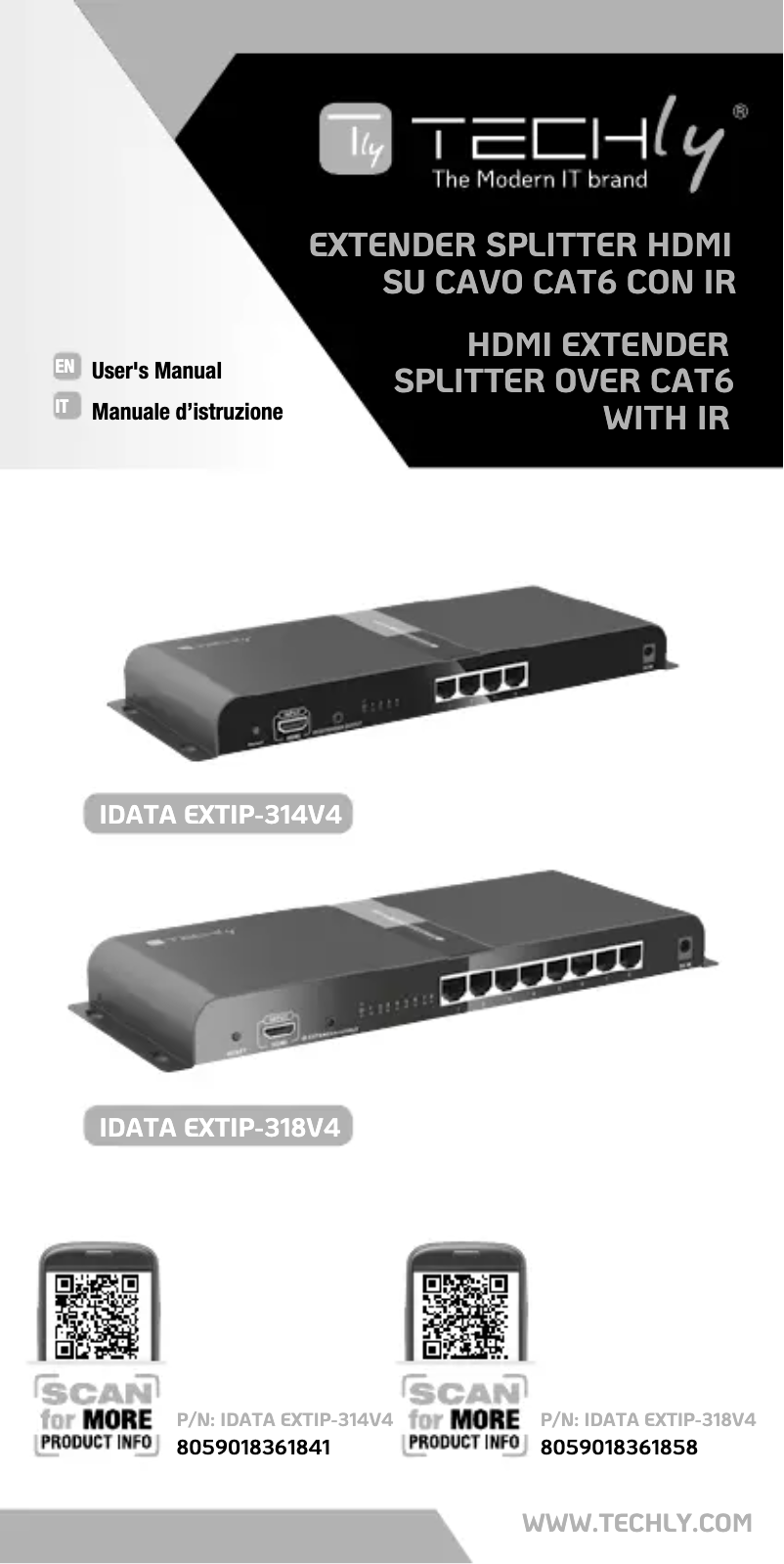 Imagen de la primera página del manual del dispositivo IDATA EXTIP-314V4