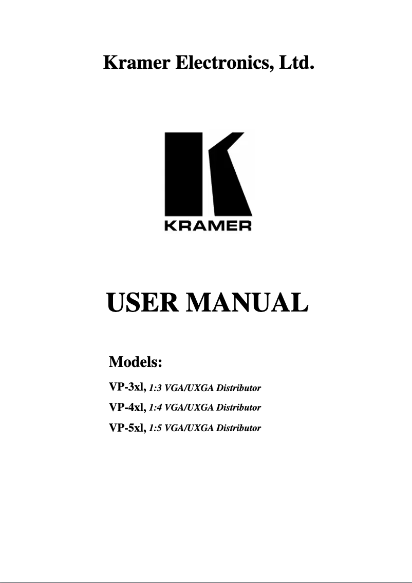 Imagen de la primera página del manual del dispositivo VP-3XL