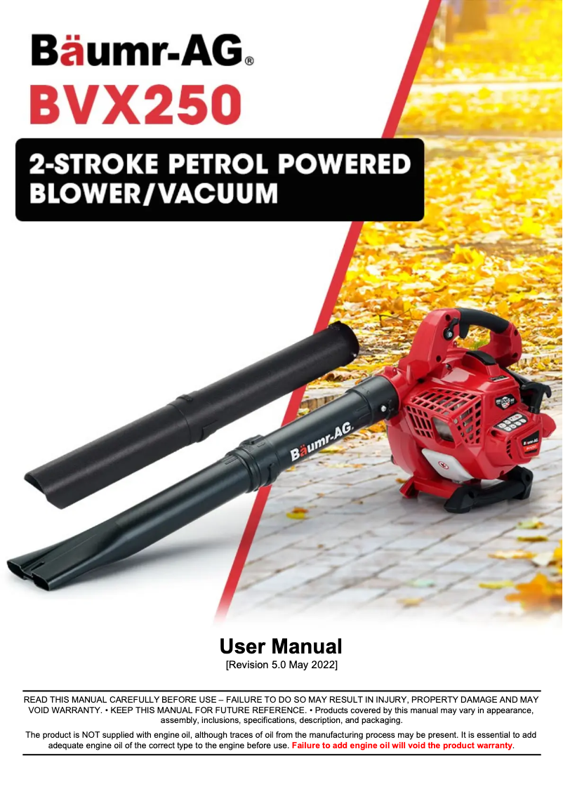 Imagen de la primera página del manual del dispositivo BVX250