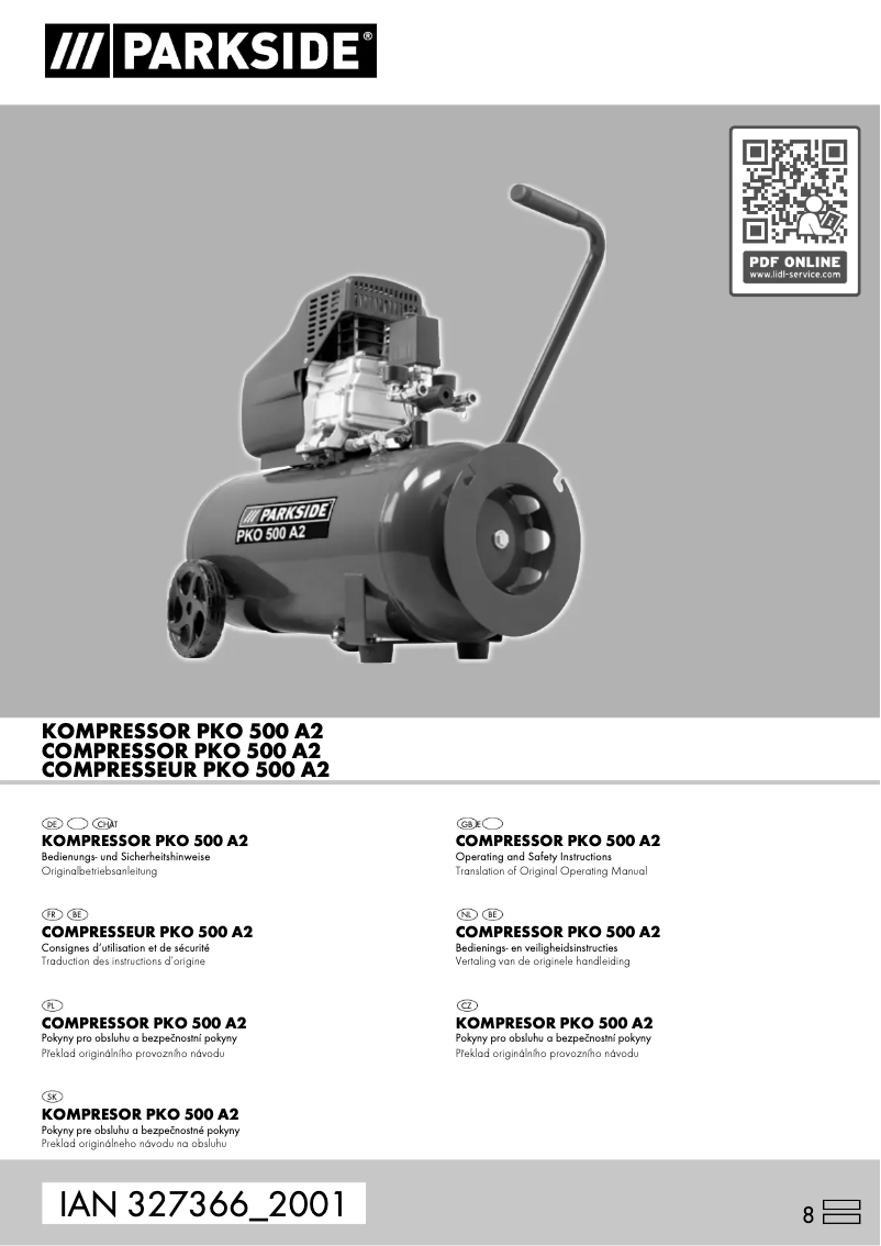 Imagen de la primera página del manual del dispositivo PKO 500 A2