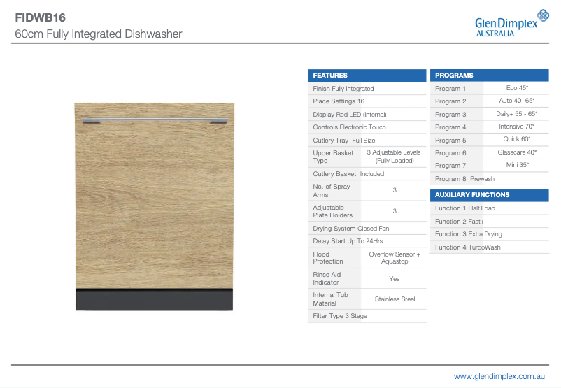 Imagen de la primera página del manual del dispositivo FIDWB16