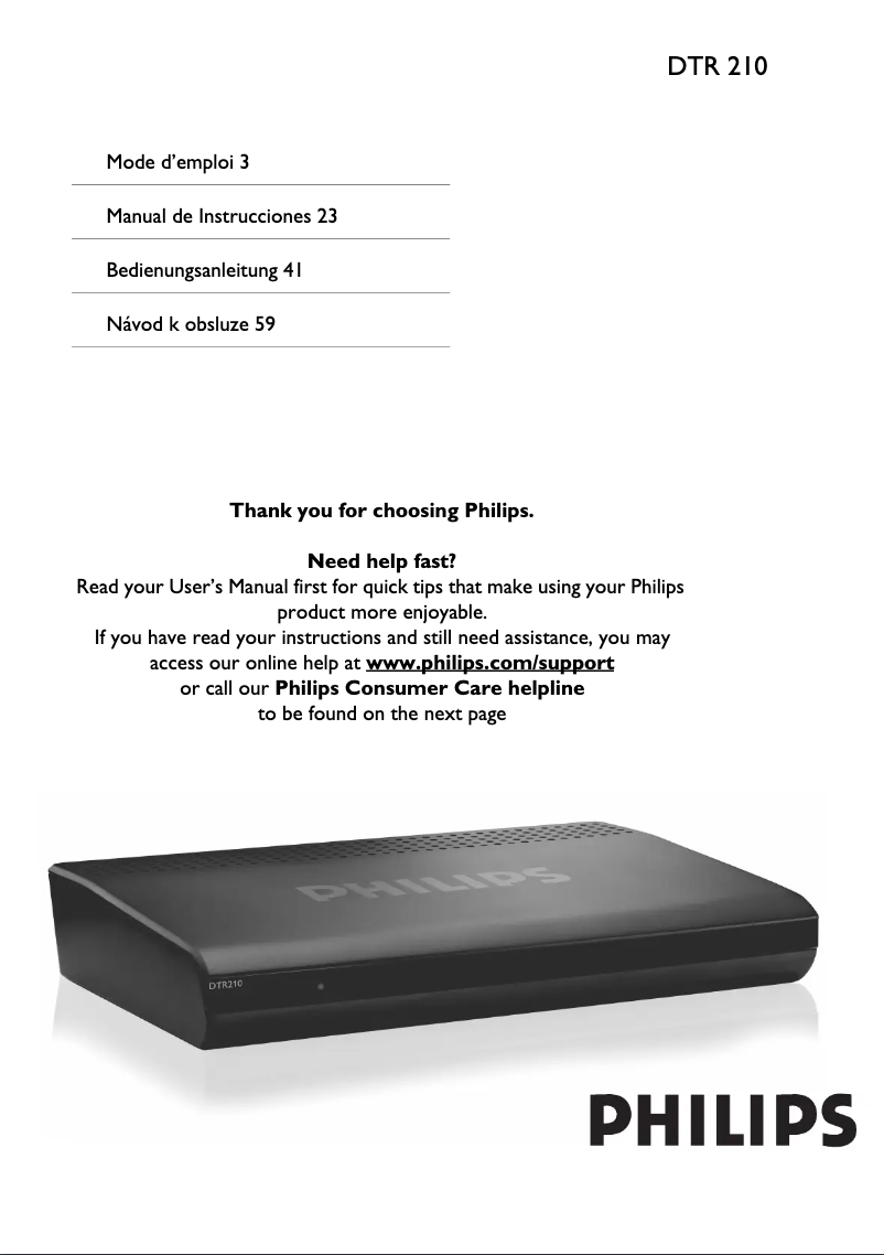 Imagen de la primera página del manual del dispositivo DTR210