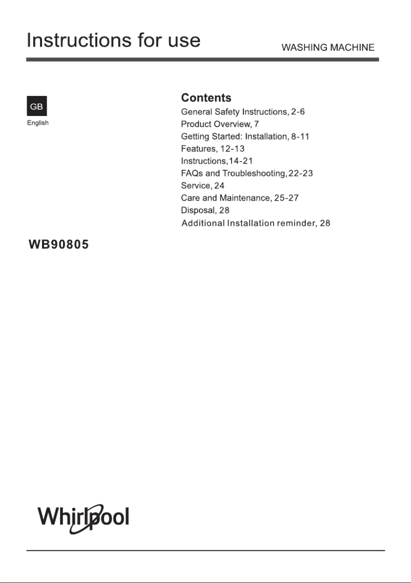 Imagen de la primera página del manual del dispositivo WB90805