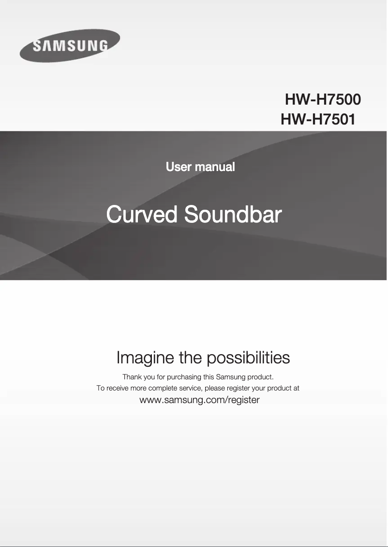 Página 1 del manual Manual de usuario Samsung HW-H7500