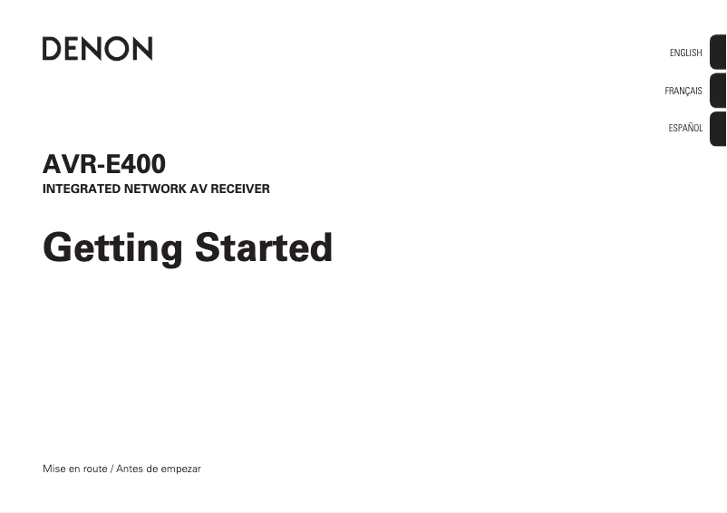 Imagen de la primera página del manual del dispositivo AVR-E400