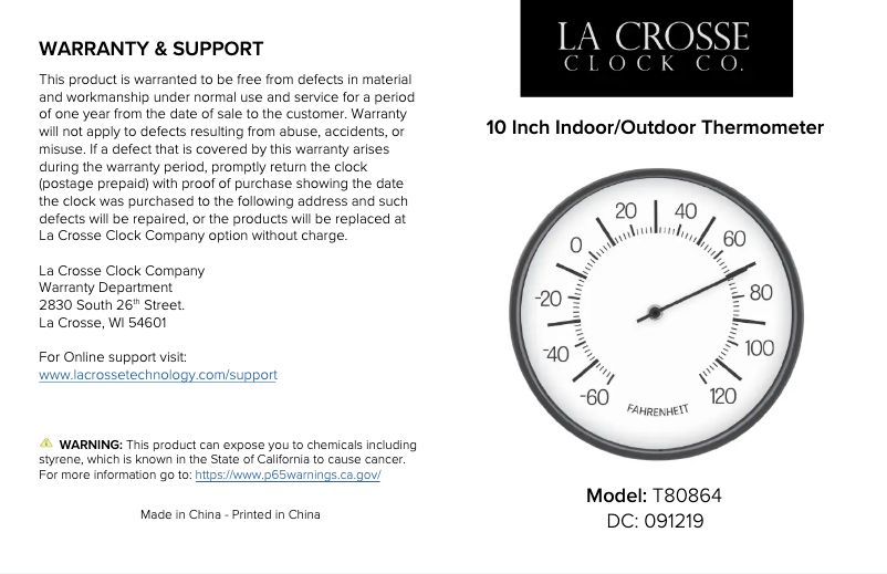 Página 1 del manual Manual de usuario La Crosse Technology T80864