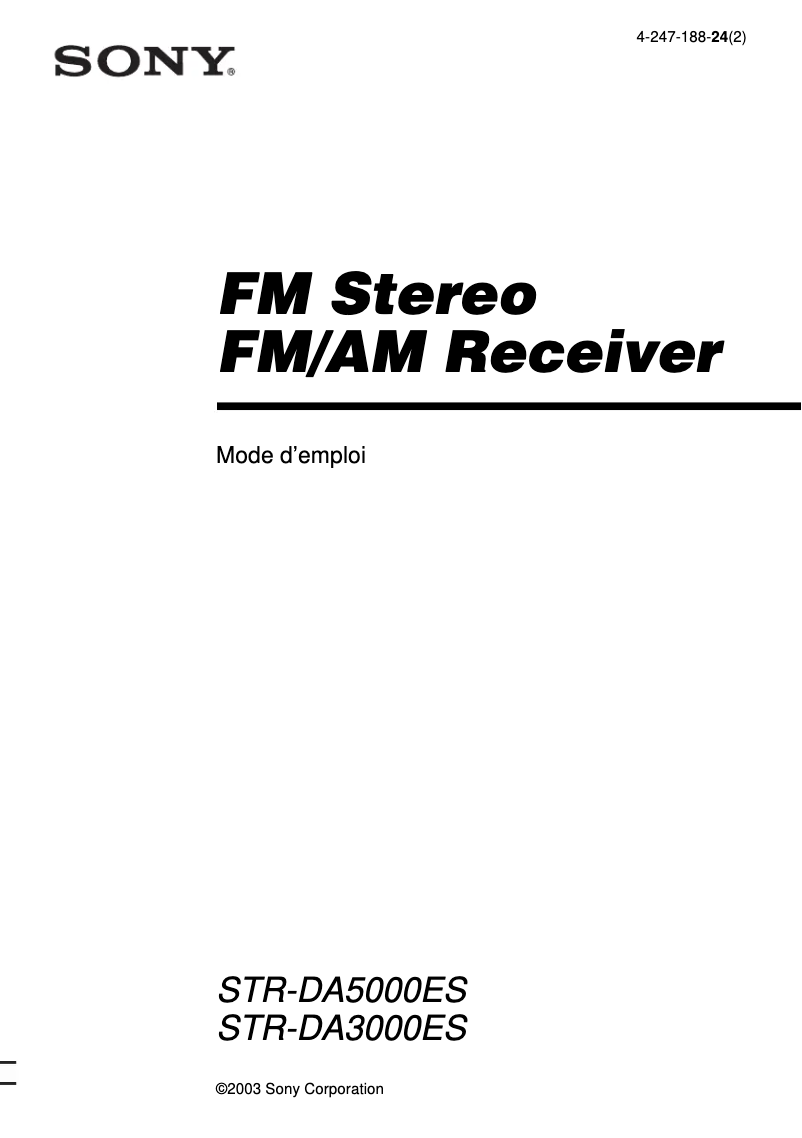 Imagen de la primera página del manual del dispositivo STR-DA5000ES