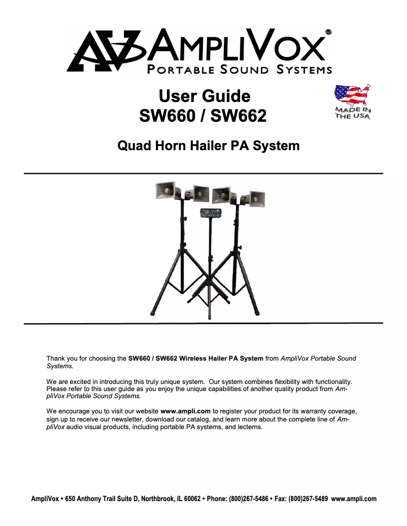 Página 1 del manual Manual de usuario AmpliVox SW660