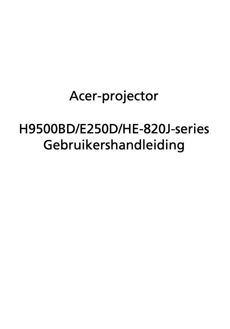 Imagen de la primera página del manual del dispositivo H9500BD