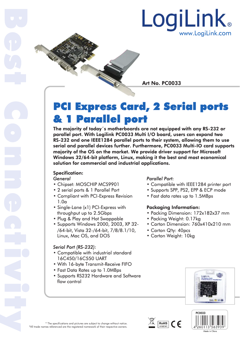 Página 1 del manual Manual de usuario LogiLink PC0033