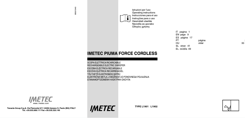 Imagen de la primera página del manual del dispositivo Piuma Force