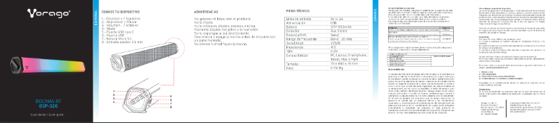 Imagen de la primera página del manual del dispositivo BSP-320