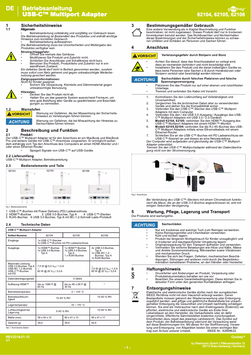 Página 1 del manual Manual de usuario Goobay 62105