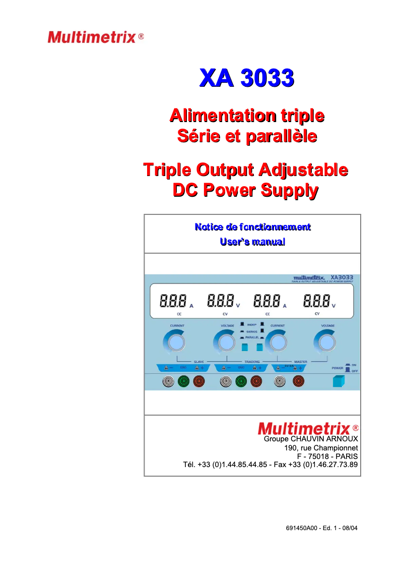 Página 1 del manual Manual de usuario Multimetrix XA3033