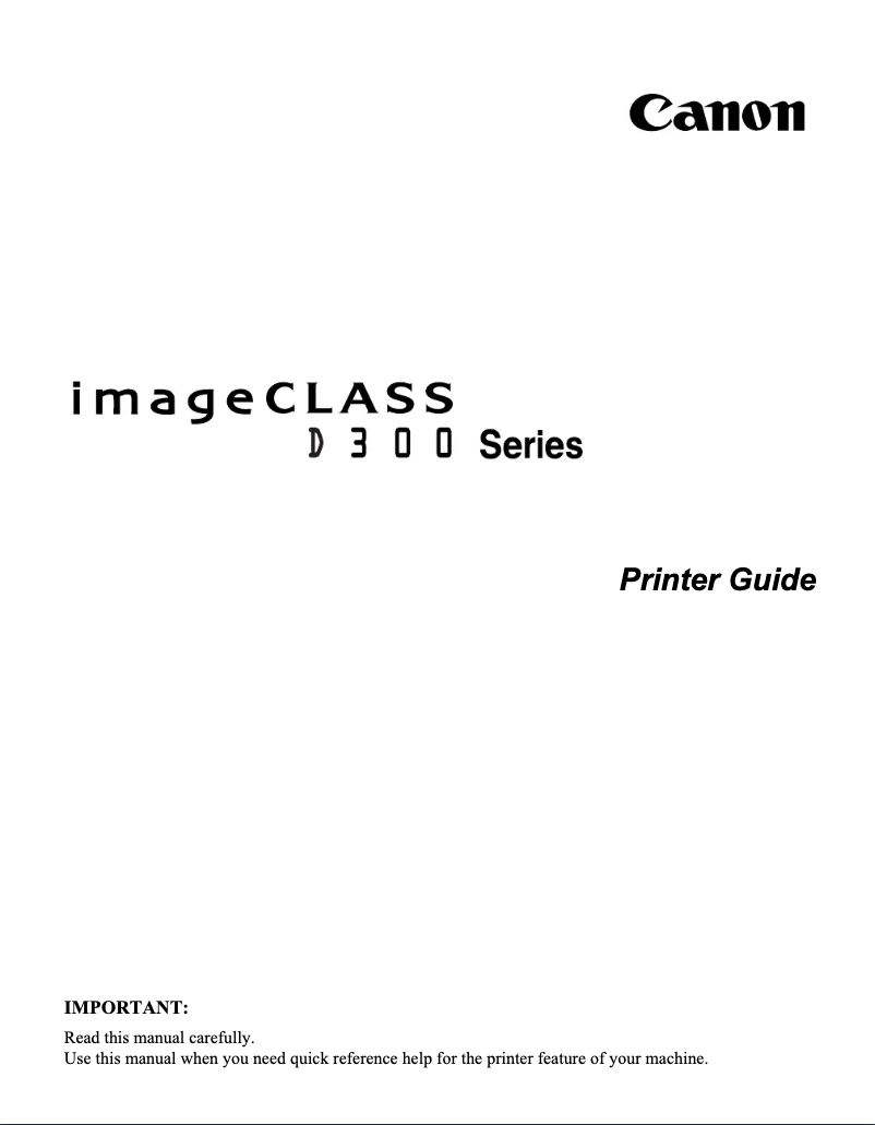 Imagen de la primera página del manual del dispositivo imageCLASS D320