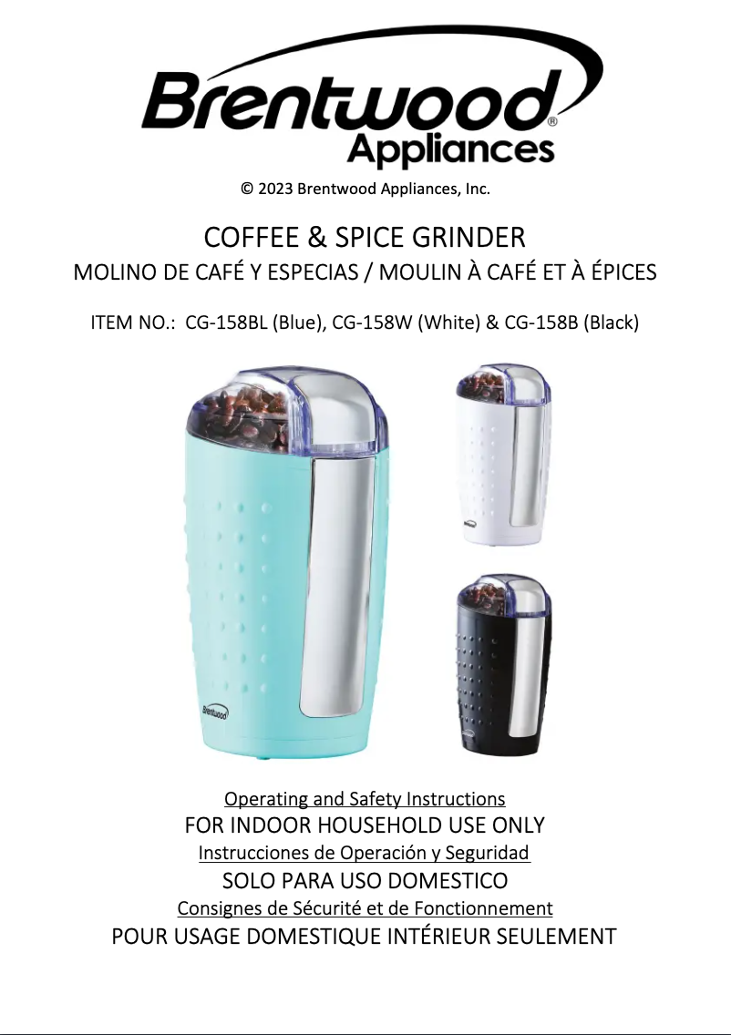 Página 1 del manual Manual de usuario Brentwood CG-158B