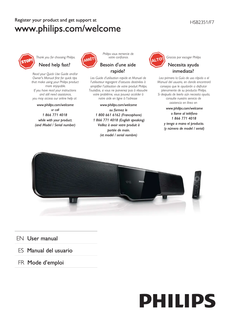 Imagen de la primera página del manual del dispositivo HSB2351