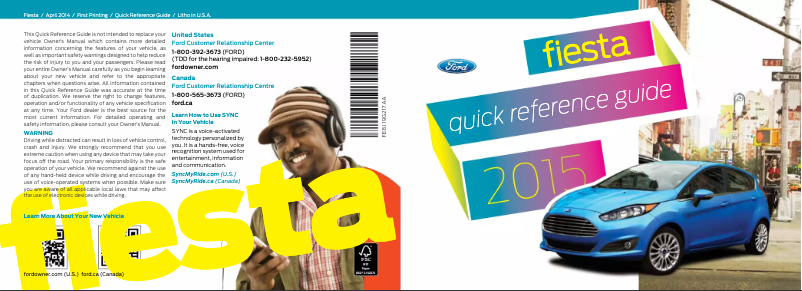 Página 1 del manual Manual de usuario Ford Fiesta (2015)