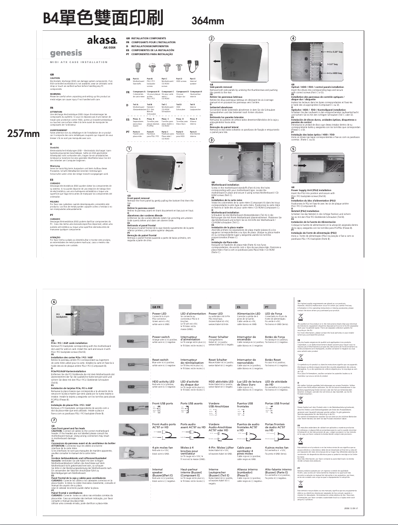 Página 1 del manual Manual de usuario Akasa GENESIS