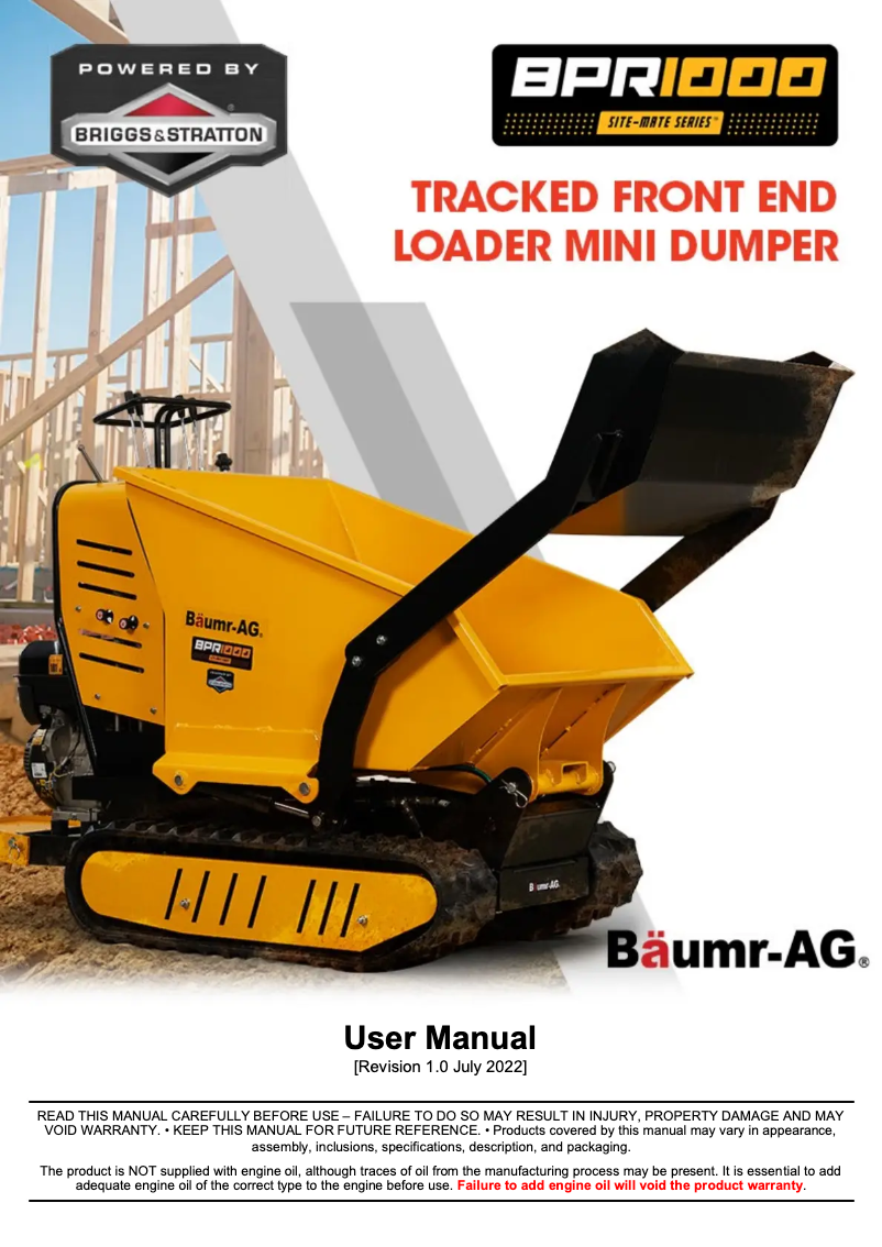 Imagen de la primera página del manual del dispositivo BPR1000