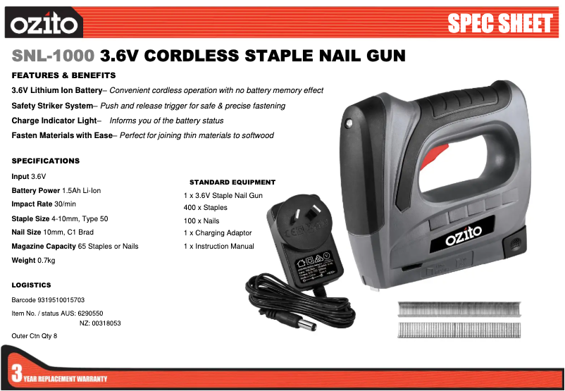 Imagen de la primera página del manual del dispositivo SNL-1000